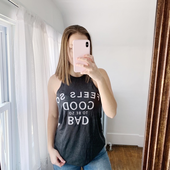 NWOT Forever 21 S Gray Good to be Bad Tank Top - Picture 2 of 7
